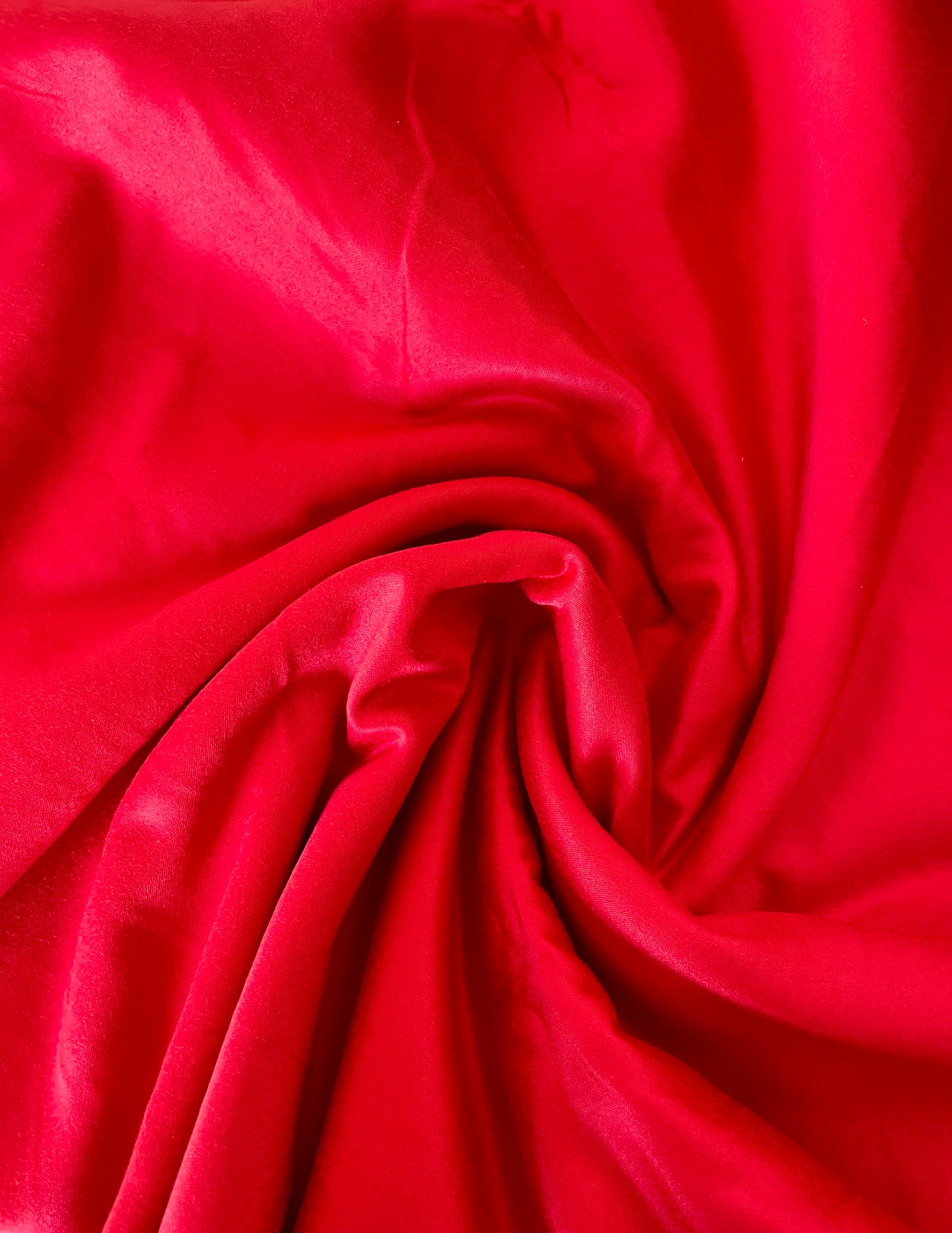 Red Cuddle Satin - Remnant - 190cm