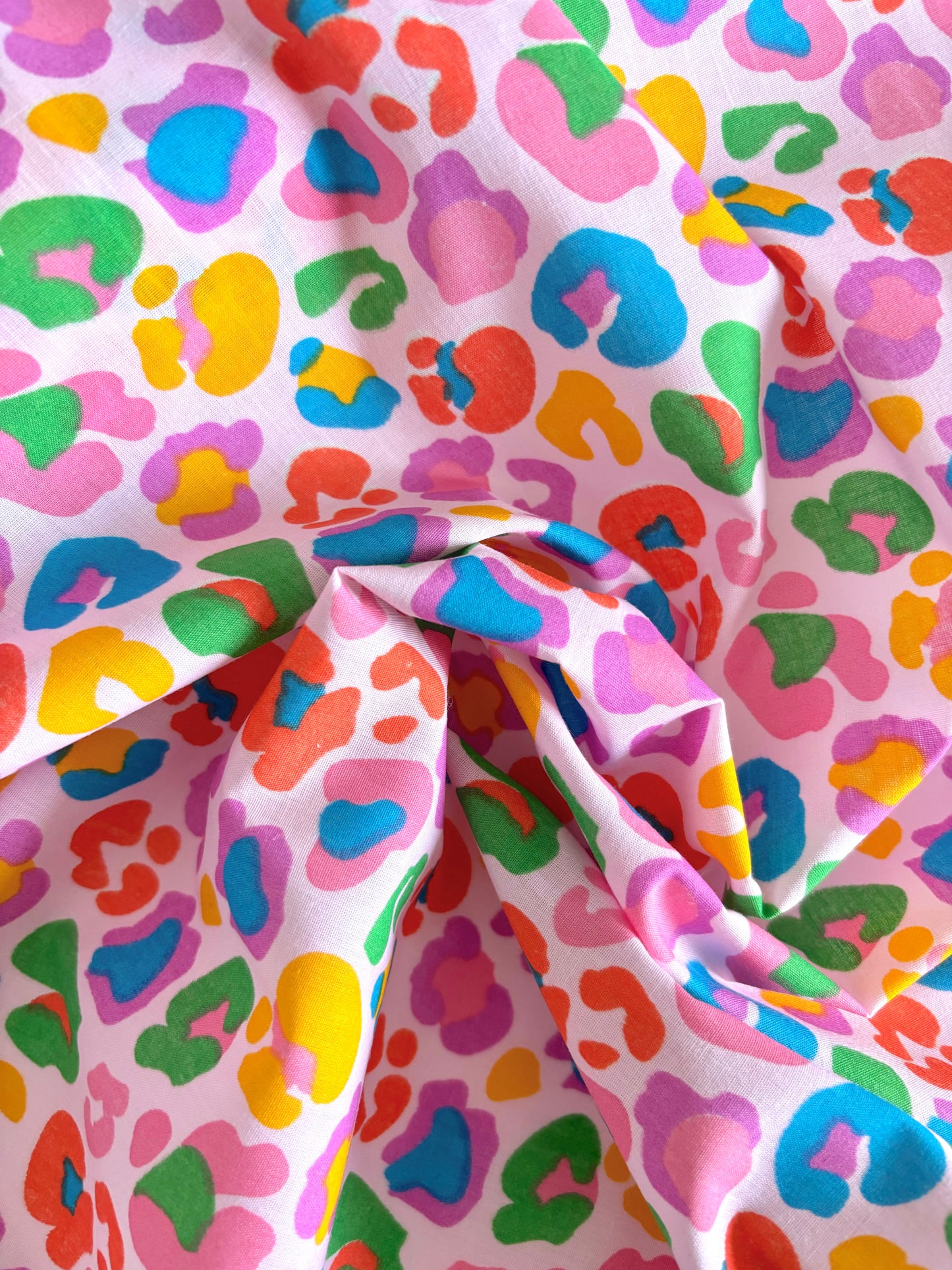 Bright Leopard Polycotton