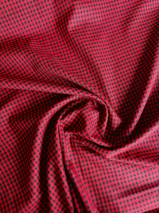 Mini Cotton Gingham - Winter Red