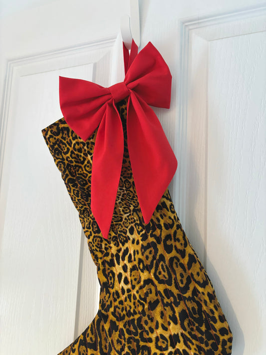 Leopard Print Quilted Stocking