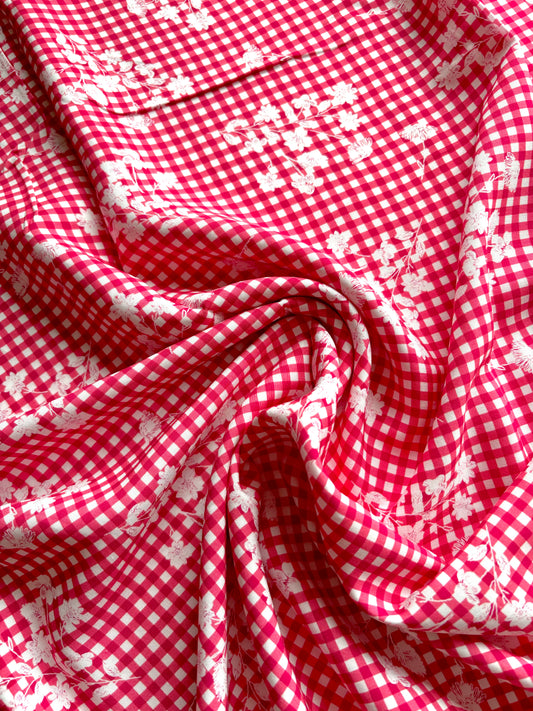 Floral Gingham Viscose - The Crafty Pie